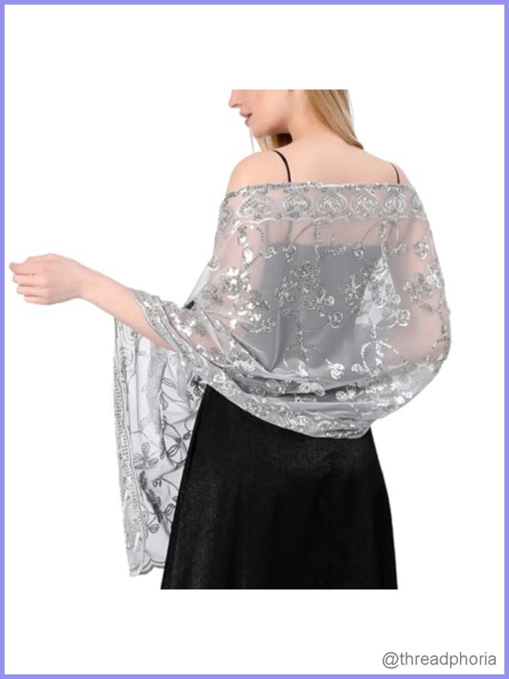 Silky Sparkly Shawl Wrap Women Evening Dress Wedding Scarf